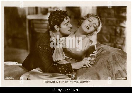Ronald Charles Colman (1891 - 1958), English actor of stage and screen,  with Vilma Banky (1901 - 1991), Hungarian-born American silent film actress.     Date: Stock Photo