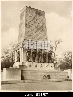 Guards Memorial, also known as the Guards Division War Memorial, war memorial located on the west side of Horse Guards Road, opposite Horse Guards Parade in London. Stock Photo