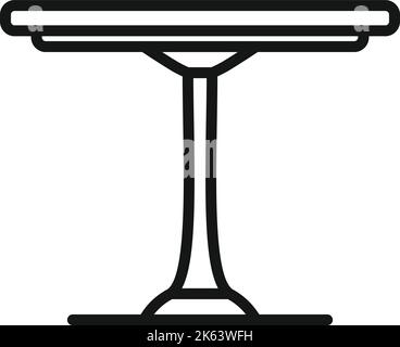 Round picnic table icon outline vector. Wooden kitchen. Garden chair ...