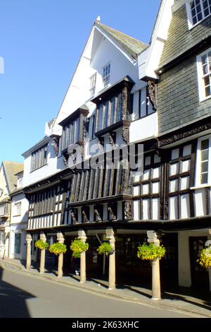 The Butterwalk, a Tudor style building in Dartmouth, Devon, dating back to the 17th century. Stock Photo