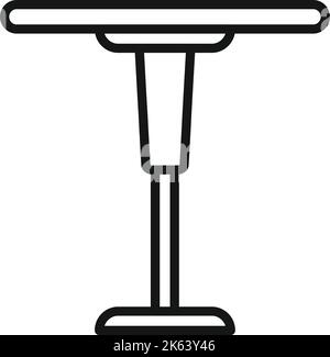 Plastic table icon outline vector. Wood furniture. Top round Stock Vector