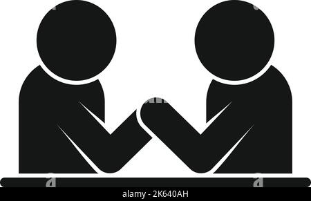 Arm wrestling effort icon simple vector. Business work. Leader success Stock Vector
