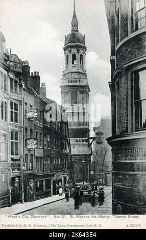 St. Magnus the Martyr, Thames Street, City of London Stock Photo
