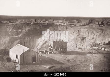 South Africa Kimberley De Beers Diamond Mine depositing floors pre-1900  Stock Photo - Alamy