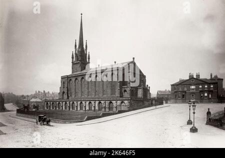 Vintage 19th century photograph: St George's Church, Leeds. Stock Photo