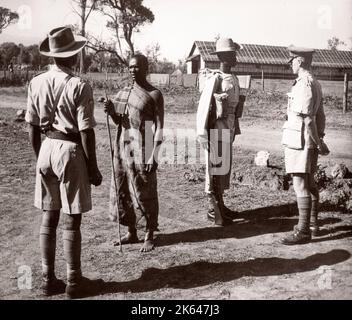 1940s East Africa - army recruits training camp - new recruit Photograph by a British army recruitment officer stationed in East Africa and the Middle East during World War II Stock Photo