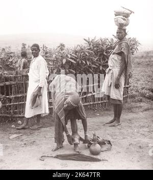 1940s East Africa - Uganda - Banyankole tribal group - Bahima Photograph by a British army recruitment officer stationed in East Africa and the Middle East during World War II Stock Photo