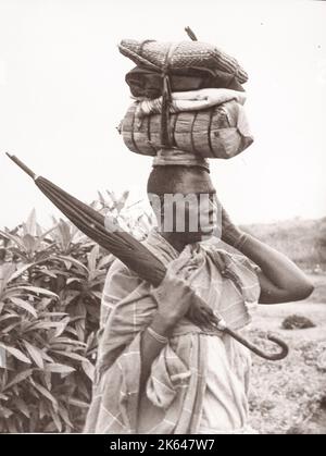 1940s East Africa - Uganda - Banyankole tribal group - Bahima Photograph by a British army recruitment officer stationed in East Africa and the Middle East during World War II Stock Photo