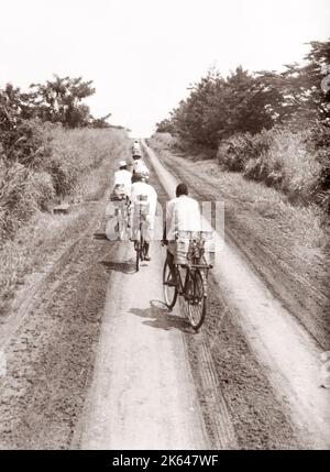1940s East Africa - Uganda - rural transport and scenery, bicycle Photograph by a British army recruitment officer stationed in East Africa and the Middle East during World War II Stock Photo