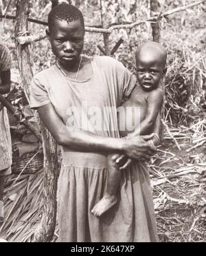 1940s East Africa - Uganda - Banyankole tribal group - Bahima woman Photograph by a British army recruitment officer stationed in East Africa and the Middle East during World War II Stock Photo