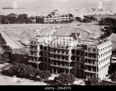 Looking out to sea, Watson's Hotel, Bombay, (Mumbai) India, c.1880's Stock Photo