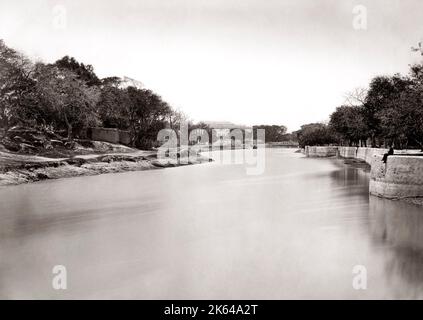 Canal in Alexandria, Egypt, c.1880's Stock Photo