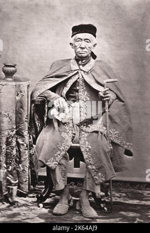 19th century vintage photograph: Mongkut The Great, also known as King Rama IV, reigning title Phra Chom Klao Chao Yu Hua. 18 October 1804 - 1 October 1868 Stock Photo