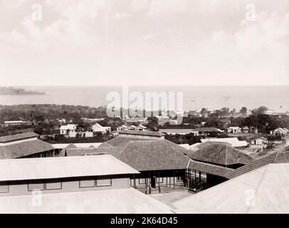 Vintage 19th century photograph: view of Panama city. Stock Photo