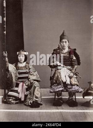 c.1880's Japan - Japanese actors in costume Stock Photo