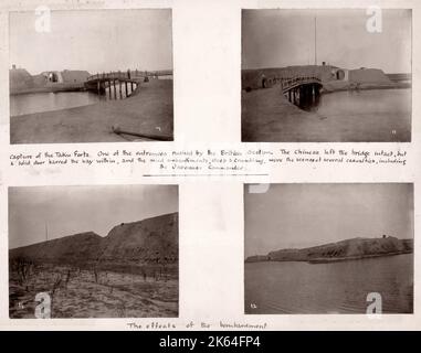 Vintage Photograph China c.1900 - Boxer rebellion or uprising, Yihetuan Movement - image from an album of a British soldier who took part of the supression of the uprising - capture of the Taku forts Stock Photo