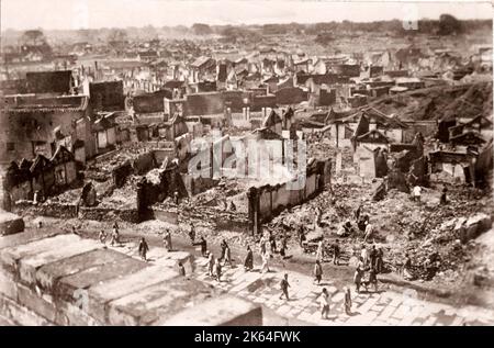 Vintage Photograph China c.1900 - Boxer rebellion or uprising, Yihetuan Movement - image from an album of a British soldier who took part of the supression of the uprising - ruins in Peking Beijing Stock Photo