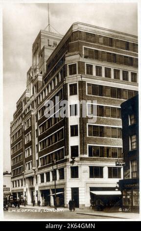 L.M.S. Offices (London, Midland and Scottish Railway) Euston House, Eversholt Street, London, which opened in 1934. The Headquarters of the British Railway Board between 1961 and 2001). Stock Photo