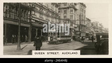 New Zealand - A tram on Queen Street, Auckland. Stock Photo