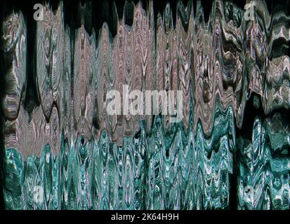 glitch noise texture digital artifacts gray green Stock Photo