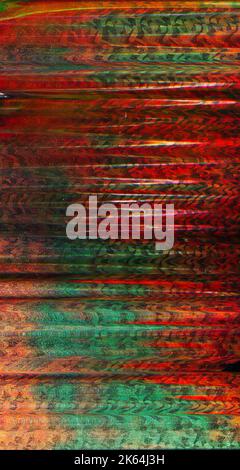 color glitch noise digital distortion red green Stock Photo