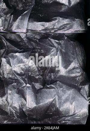 grunge overlay crushed foil texture gray old film Stock Photo