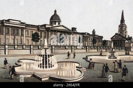 The National Gallery, Trafalgar Square, London. Stock Photo