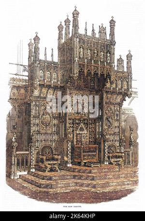 The new Throne in the House of Lords. Stock Photo