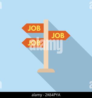 Job direction pillar icon flat vector. Online search. Career people Stock Vector