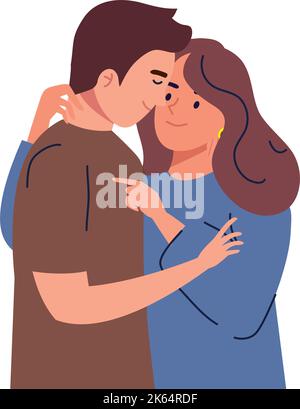 Faces of couple in love kissing Stock Vector Image & Art - Alamy