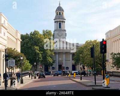 Front view of St Marylebone Parish Church in Marylebone Road London Stock Photo