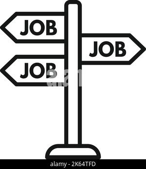 Job direction pillar icon outline vector. Online search. Career people Stock Vector