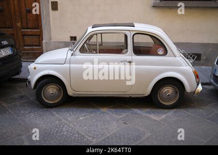 Classic Fiat 500 Cinquecento Motor Car parked in Florence Italy Stock ...
