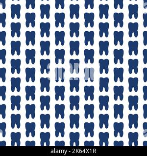 Blue Teeth or Tooth Dental Seamless Pattern Design Stock Vector