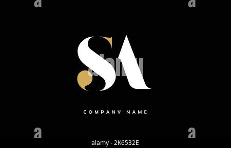 AS, SA  Abstract Letters Logo Monogram Stock Vector