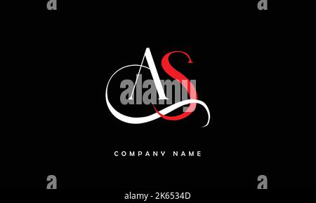 AS, SA  Abstract Letters Logo Monogram Stock Vector