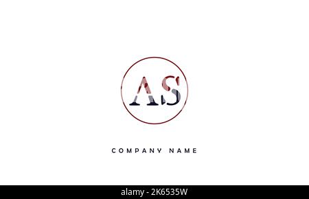 AS, SA  Abstract Letters Logo Monogram Stock Vector