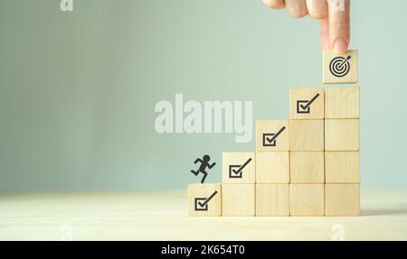 Corporate regulatory and compliance. Goals achievement and business success. Project and goals tracking. Task completion. Managing project timeline. W Stock Photo