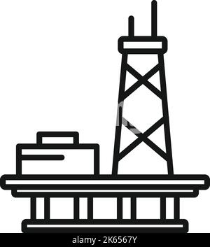 Rig icon outline vector. Sea oil. Gas platform Stock Vector