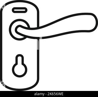 Doorknob icon outline vector. Door handle. Lock latch Stock Vector