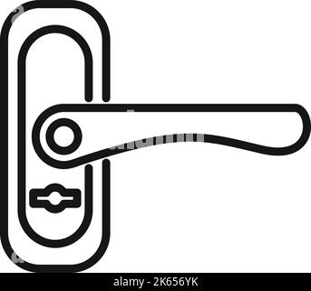 House door handle icon outline vector. Lock knob. Latch keyhole Stock Vector