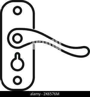 Round door handle icon outline vector. Metal key. Lock knob Stock Vector