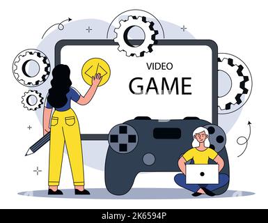Development video games Stock Vector