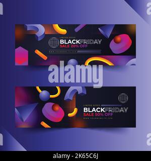 gradient black friday sale banner template vector design illustration Stock Vector