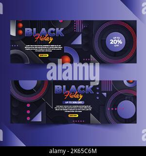 gradient black friday sale banner template vector design illustration Stock Vector