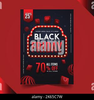 gradient black friday vertical poster template vector design illustration Stock Vector