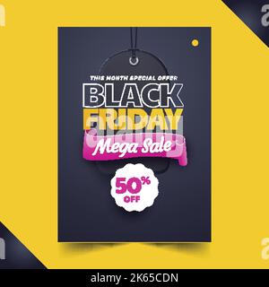 gradient black friday vertical poster template vector design illustration Stock Vector