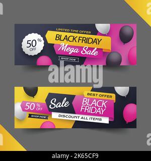 gradient black friday sale banner template vector design illustration Stock Vector