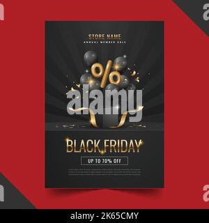 gradient black friday vertical poster template vector design illustration Stock Vector