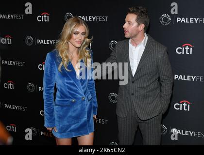 Melissa Roxburgh and Josh Dallas attend the 'Manifest' season 4 screening during the 2022 PaleyFest NY at Paley Museum on October 11, 2022 in New Yor Stock Photo